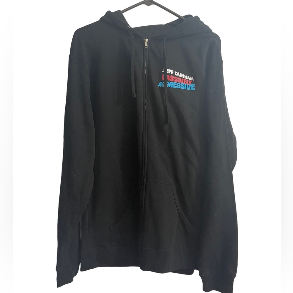 Jeff Dunham Passively Aggressive Hoodie Full Zip Sweatshirt Mens XL Black - Picture 1 of 5